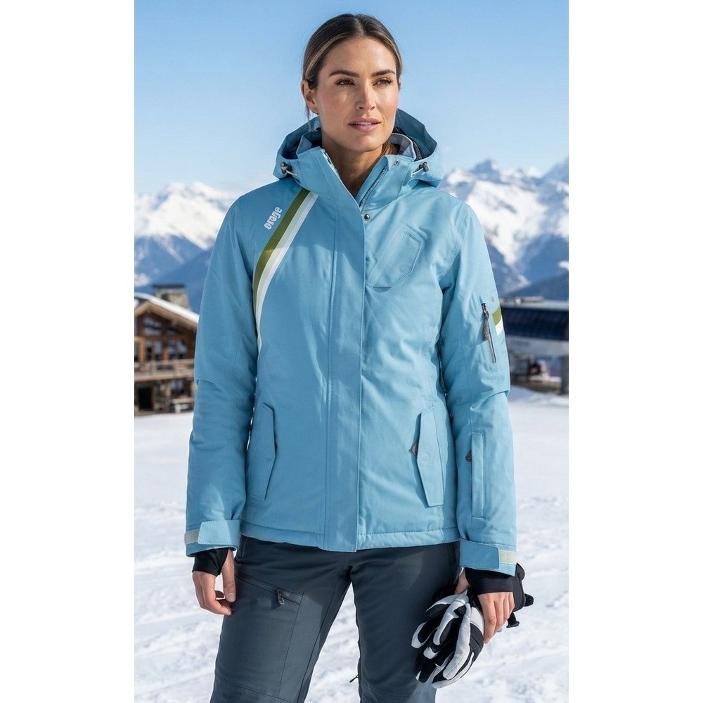 Orage Ski Coat Jacket Katz Prime 10 Hooded Women's Blue Insulated Winter Small?